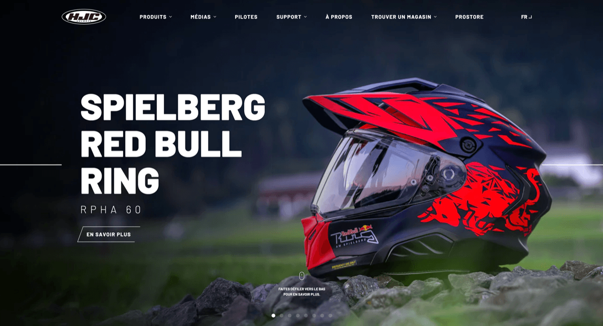 HJC Helmets — Casques moto · E-commerce, site web réalisé par SLEKX Studio